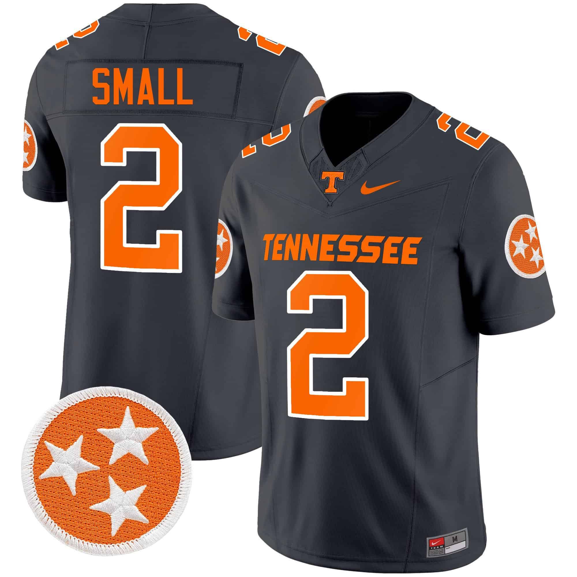 Men Tennessee Volunteers #2 Small Black 2024 Nike Vapor Limited NCAA Jersey style 1